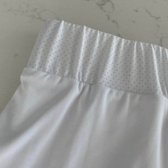 Asics Club GPX Skort/Skirt Poly Front Graphics Back Box Pleat Wht Gray Sz M NWOT - Picture 8 of 13